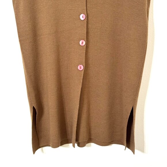 Vtg Paradox Wool Sleeveless Cardigan Sweater Old Money Quiet Luxury Minimalist - Picture 3 of 8